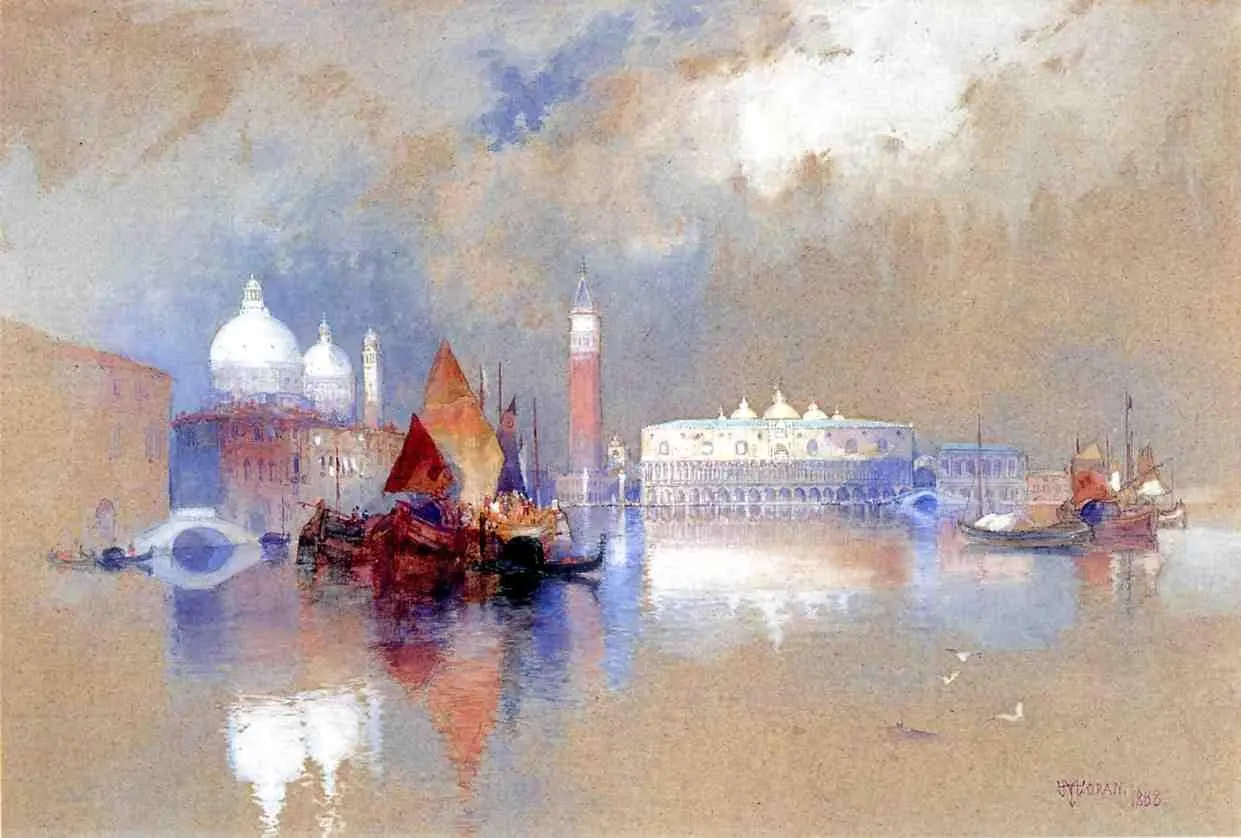 View of Venice by Thomas Moran, canvas print
