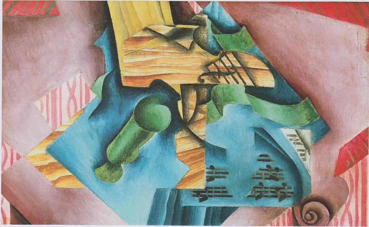 Violin and glass by Juan Gris, canvas print