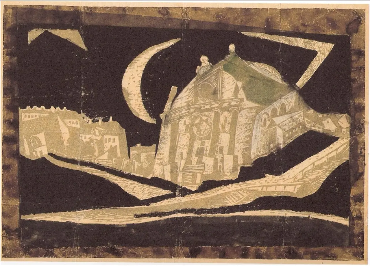Vitebsk, Zaručaŭskaja Synagogue by El Lissitzky, canvas print