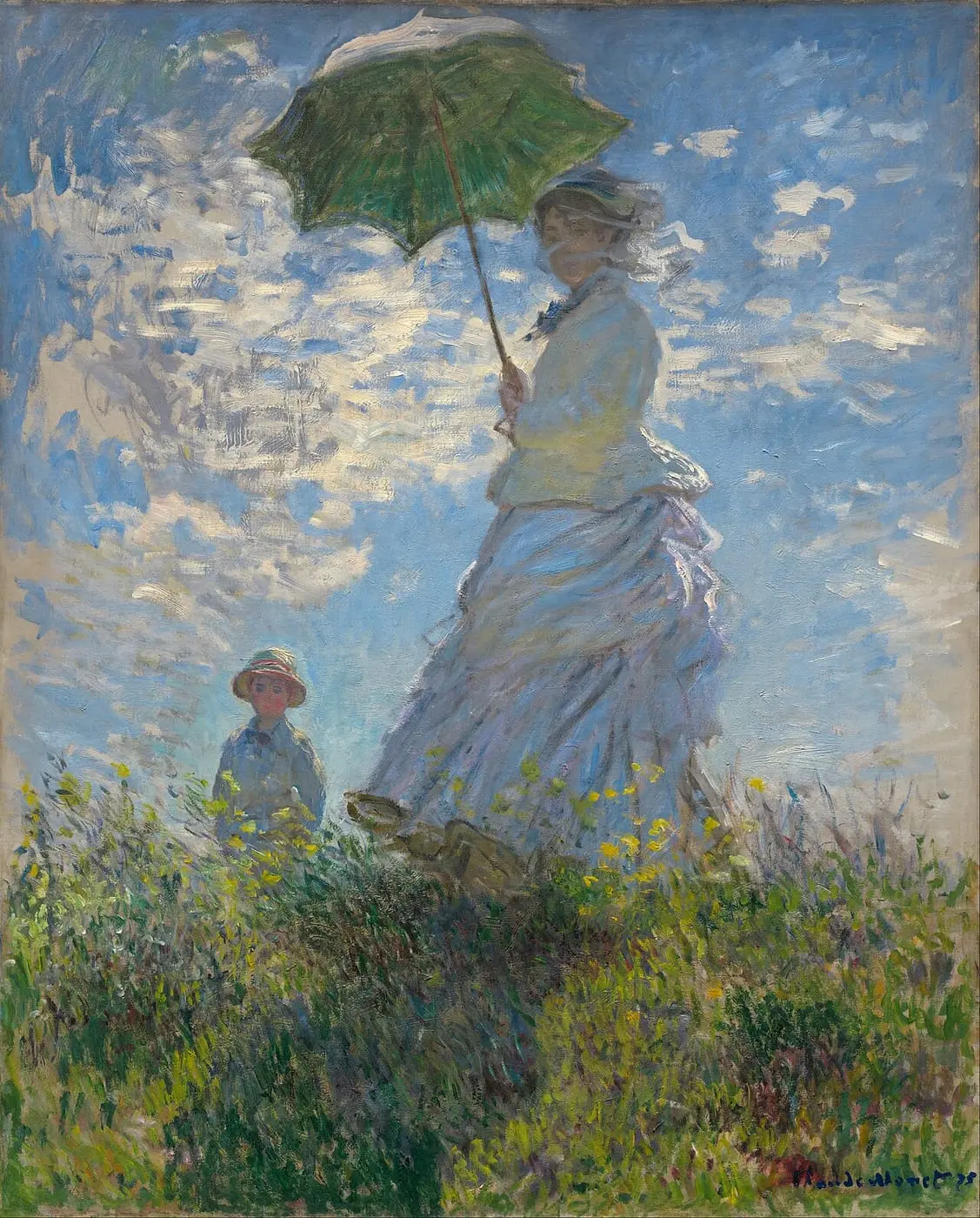 Woman with a Parasol by Claude Monet, canvas print