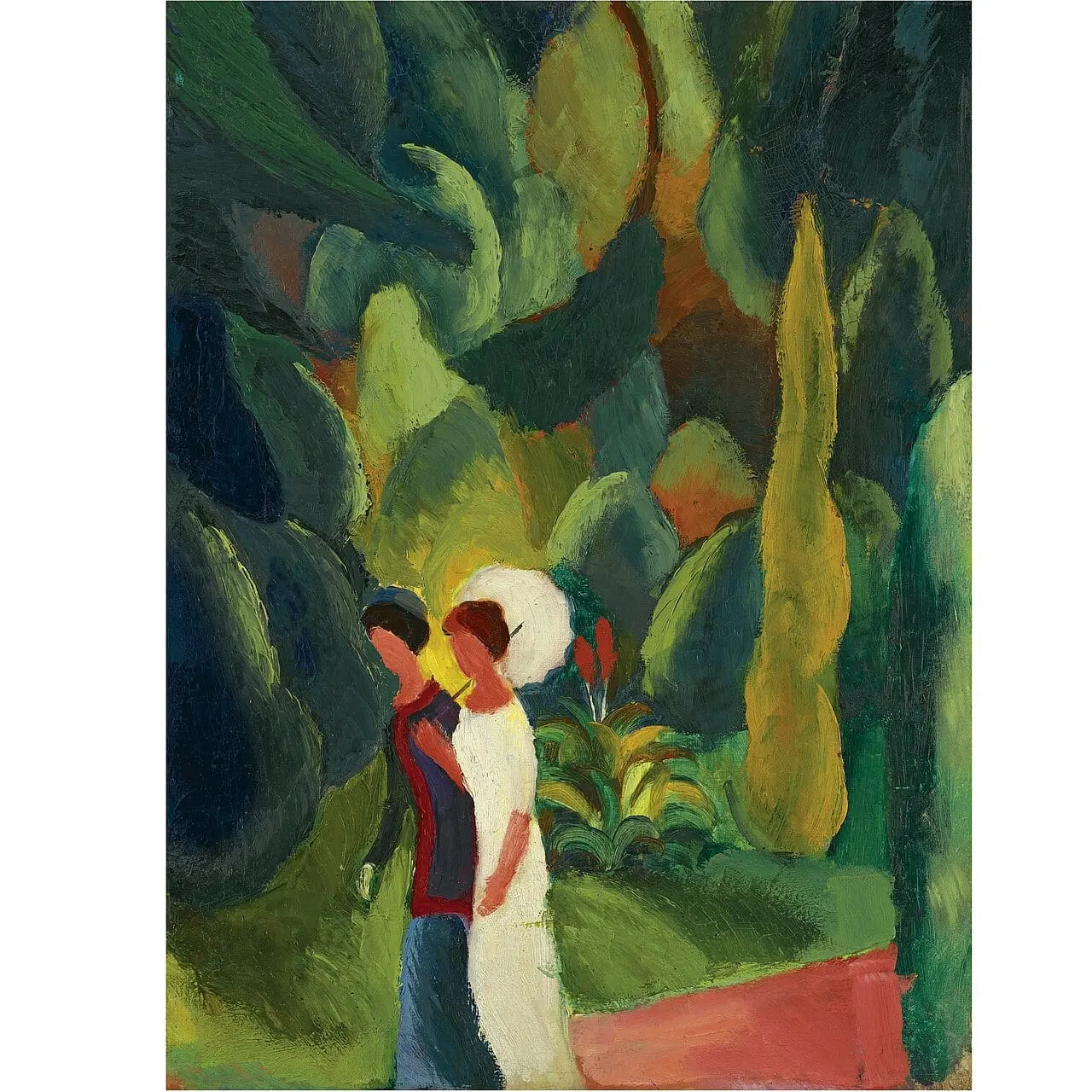 Women with a White Parasol by August Macke, canvas print