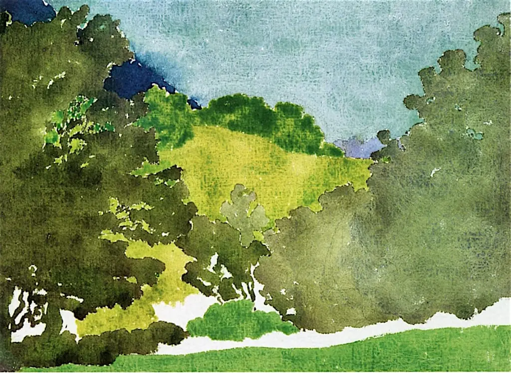 Wooded Hill Landscape by Augusto Giacometti, canvas print